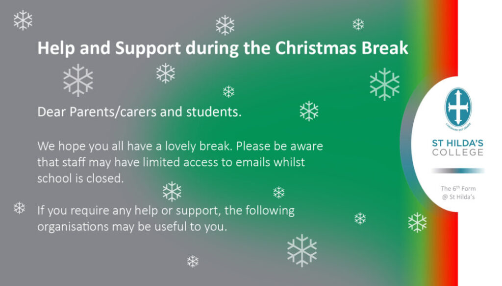 HELP AND SUPPORT DURING CHRISTMAS